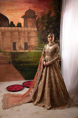 Lehenga Choli prêt à porter en tissu de bois de rose brodé