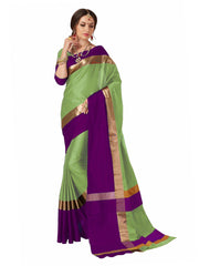 Teal Green Cotton Art Silk Printed Saree