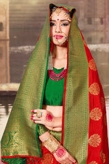 Red Banarasi Art Silk Woven Saree