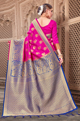 Pink Banarasi Art Silk Woven Saree