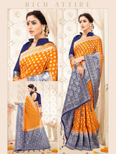 Orange Banarasi Art Silk Woven Saree