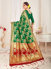 Green Banarasi Art Silk Woven Saree