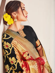 Black Banarasi Art Silk Woven Saree