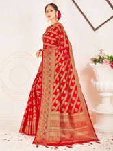 Red Banarasi Art Silk Woven Saree