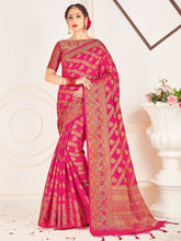Pink Banarasi Art Silk Woven Saree