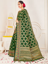 Green Banarasi Art Silk Woven Saree