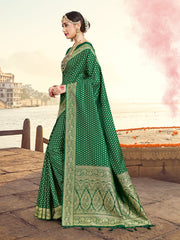 Green Banarasi Art Silk Woven Saree