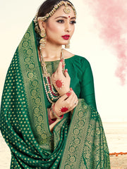 Green Banarasi Art Silk Woven Saree