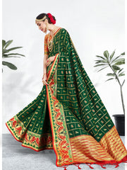 Green Banarasi Art Silk Woven Saree