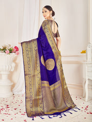 Purple Banarasi Art Silk Woven Saree
