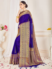 Purple Banarasi Art Silk Woven Saree