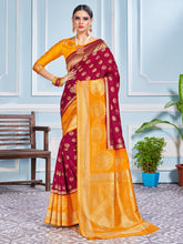 Maroon Banarasi Art Silk Woven Saree