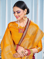 Maroon Banarasi Art Silk Woven Saree