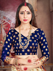 Off White Banarasi Art Silk Woven Saree