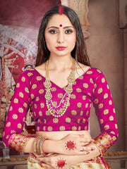 Off White Banarasi Art Silk Woven Saree