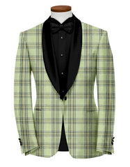 Veste de costume à carreaux pour homme Green Mist Blazer Slim Fit