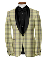 Pale Oilve Men's Party Checks Suit Jacket Slim Fit Blazer