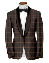 Veste de costume à carreaux pour homme Woody Brown - Blazer slim fit