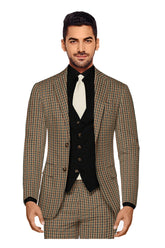 Veste de costume à deux boutons pour homme, imprimé à carreaux, revers crantés, coupe slim, blazer élégant