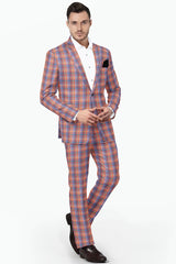 Veste de costume à deux boutons pour homme, imprimé à carreaux, revers crantés, coupe slim, blazer élégant en rayonne éponge