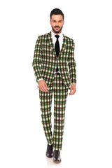 Veste de costume à deux boutons pour homme Off White, imprimé à carreaux, revers crantés, coupe slim, blazer élégant en rayonne éponge