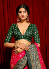 Red Velvet Tusser Silk  Aari work Saree