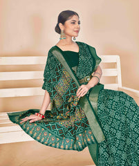 Green Dola Silk Patola Print Saree