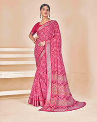 Pink Dola Silk Patola Print Saree-HITEC1003