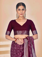 Purple Dola Silk Patola Print Saree