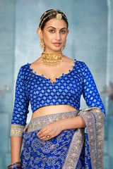 Navy Blue Weightless Bandhani Print Saree