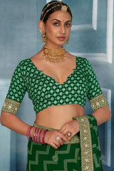 Green Weightless Bandhani Print Saree