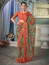 Multi Nylon Chiffon Golden Chiffon Saree-KRIT1011