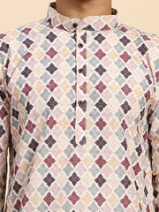 Ensemble pyjama Kurta à imprimé numérique en coton multi-viscose pour homme
