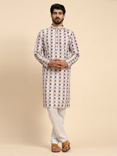 Men's Multi Viscose Cotton Digital Print Kurta Pajama Set