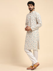 Ensemble pyjama Kurta à imprimé numérique en coton multi-viscose pour homme