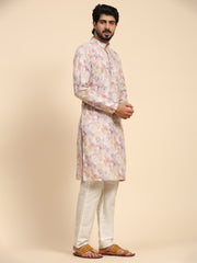 Ensemble pyjama Kurta à paillettes en coton multicolore pour homme
