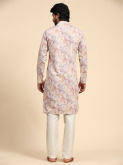 Ensemble pyjama Kurta à paillettes en coton multicolore pour homme