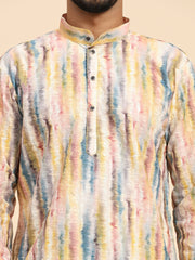 Ensemble pyjama Kurta à imprimé numérique en coton multi-viscose pour homme