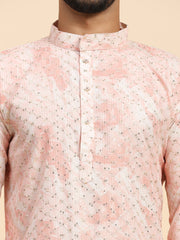 Ensemble pyjama Kurta en coton rose tie dye pour homme