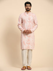 Ensemble pyjama Kurta en coton rose tie dye pour homme