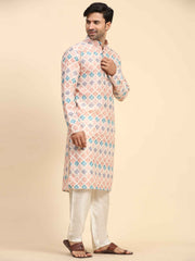 Ensemble pyjama Kurta à imprimé numérique en coton multicolore Rado pour homme