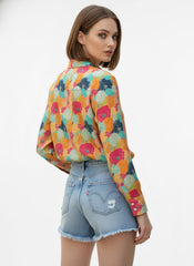 Multi Satin Printed Bohemian Shirt