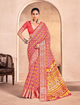 Pink Mass Melo Kasab Jacquard Border Saree-RDHM1001