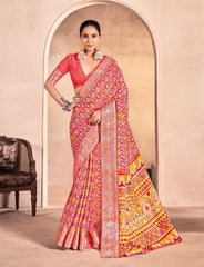 Pink Mass Melo Kasab Jacquard Border Saree-RDHM1001