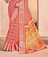 Pink Mass Melo Kasab Jacquard Border Saree