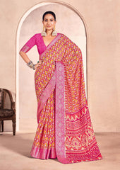 Pink Mass Melo Kasab Jacquard Border Saree-RDHM1002