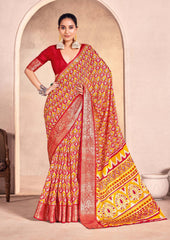 Yellow Mass Melo Kasab Jacquard Border Saree-RDHM1004