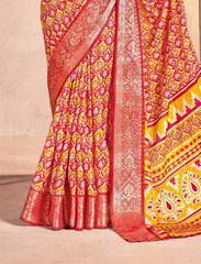 Yellow Mass Melo Kasab Jacquard Border Saree