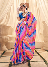 Multi Weightless Foil Print Saree-SAWAN1004