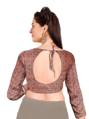 Grey Chiffon Foil Digital Print Saree